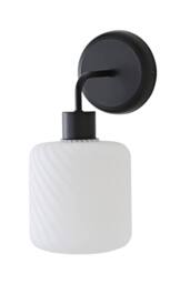 ValueLights Emery Swirl Glass Shade Wall Light in Black - thumbnail 6