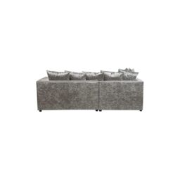 LUXURY LIFE Dylan Crushed Velvet Fabric Right Hand Facing Corner Sofa in Silver - thumbnail 3
