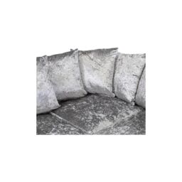 LUXURY LIFE Dylan Crushed Velvet Fabric Right Hand Facing Corner Sofa in Silver - thumbnail 2