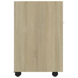 Berkfield Home Side Cabinet with Wheels Sonoma Oak 33x38x60 cm Engineered Wood in Brown - Size: 33 x 38 x 60 cm - thumbnail 5