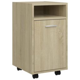 Berkfield Home Side Cabinet with Wheels Sonoma Oak 33x38x60 cm Engineered Wood in Brown - Size: 33 x 38 x 60 cm - thumbnail 2