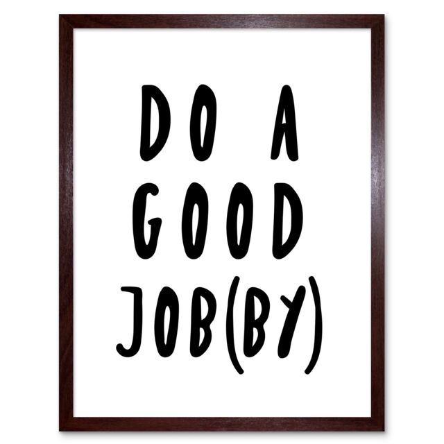 "Artery8 Wall Art Print Funny Bathroom Toilet Scottish Do A Good Jobby Art Framed in Brown - Size: W12"" x H16""" - image 1
