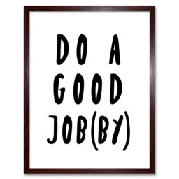 "Artery8 Wall Art Print Funny Bathroom Toilet Scottish Do A Good Jobby Art Framed in Brown - Size: W12"" x H16""" - thumbnail 1