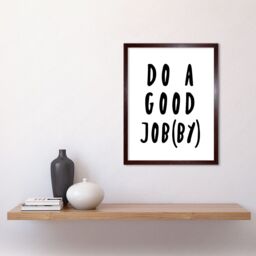 "Artery8 Wall Art Print Funny Bathroom Toilet Scottish Do A Good Jobby Art Framed in Brown - Size: W12"" x H16""" - thumbnail 2
