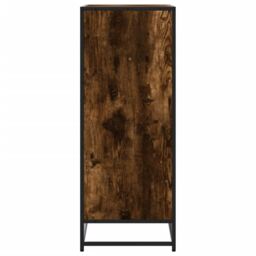 Berkfield Home Shoe Cabinet Smoked Oak 75x38x97.5 cm Engineered Wood & Metal in Brown - thumbnail 5