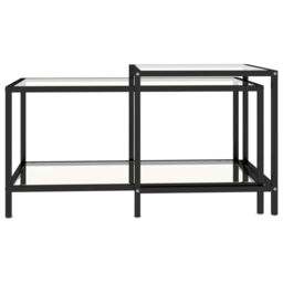 Berkfield Home Tea Tables 2 pcs Tempered Glass Transparent in Clear - thumbnail 4