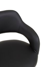 Orsina Ergonomic Black PU Home Office Chair with Curved Back, Comfortable Work From Home Chair, Movable Chair - thumbnail 5