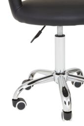 Orsina Ergonomic Black PU Home Office Chair with Curved Back, Comfortable Work From Home Chair, Movable Chair - thumbnail 6
