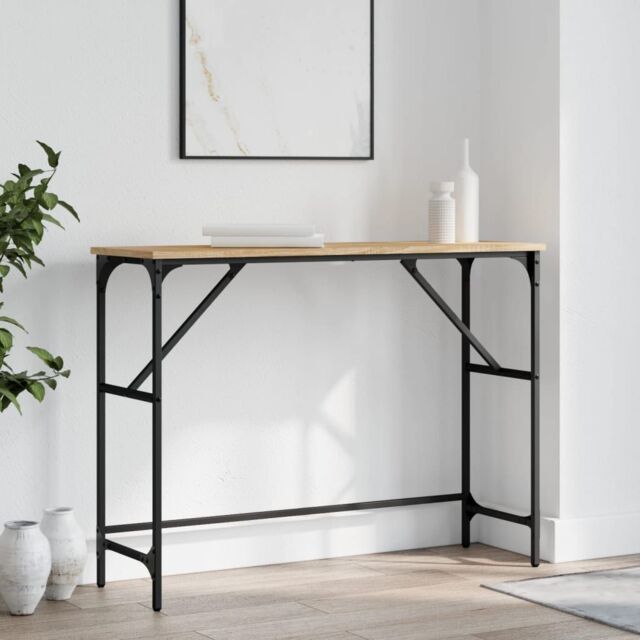 Berkfield Home Console Table Sonoma Oak 100x32x75 cm Engineered Wood in Brown - Size: 100 x 32 x 75 cm - image 1