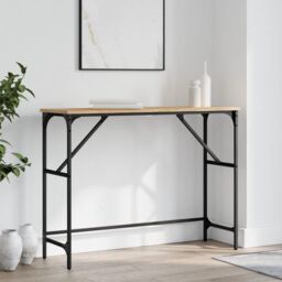 Berkfield Home Console Table Sonoma Oak 100x32x75 cm Engineered Wood in Brown - Size: 100 x 32 x 75 cm - thumbnail 1