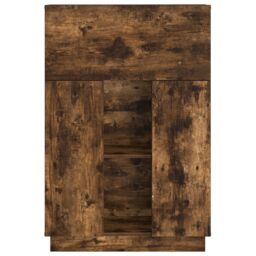 Berkfield Home Smoked Oak Writing Desk Smoked oak Engineered wood Standard in Brown - thumbnail 5