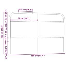 Berkfield Home Headboard Brown Oak 150 cm Steel & Engineered Wood - thumbnail 7
