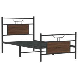 Berkfield Home Bed Frame without Mattress Brown Oak 80x200 cm Engineered Wood - thumbnail 3