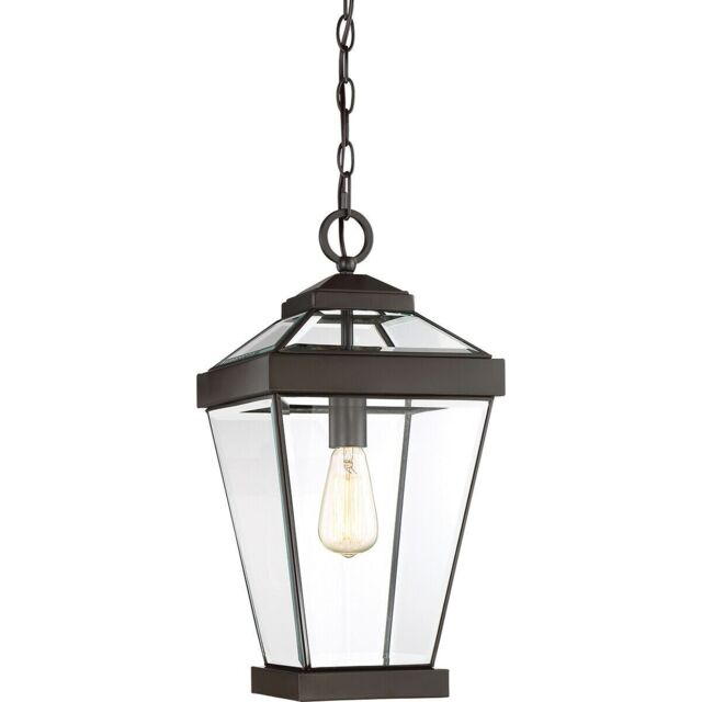 Loops IP23 1 Bulb Chain Lantern Light Western Bronze LED E27 60W MEDIUM - image 1