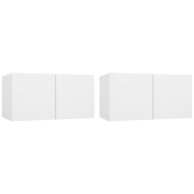 Berkfield Home Hanging TV Cabinets 2 pcs White 60x30x30 cm - Size: 60 x 30 x 30 cm - image 1