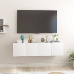 Berkfield Home Hanging TV Cabinets 2 pcs White 60x30x30 cm - Size: 60 x 30 x 30 cm - thumbnail 2
