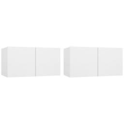 Berkfield Home Hanging TV Cabinets 2 pcs White 60x30x30 cm - Size: 60 x 30 x 30 cm - thumbnail 1