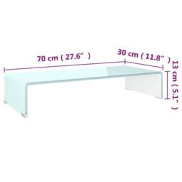 Berkfield Home TV Stand/Monitor Riser Glass Green 70x30x13 cm in Aqua - Size: 70 x 30 x 13 cm - thumbnail 6