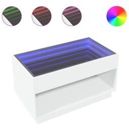 Berkfield Home Decorative Coffee Table with Infinity LED White 90x50x50 cm - Size: 90 x 50 x 50 cm - thumbnail 3