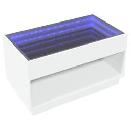 Berkfield Home Decorative Coffee Table with Infinity LED White 90x50x50 cm - Size: 90 x 50 x 50 cm - thumbnail 5