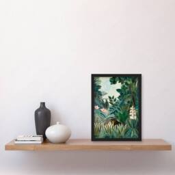 Artery8 Henri Rousseau Framed Wall Art Print The Dream Equatorial Jungle in Green - Size: A4 - thumbnail 2