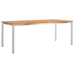 Berkfield Home Outdoor Dining Table 200x90x74.5 cm Solid Wood Acacia in Brown - thumbnail 2
