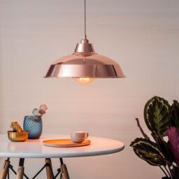 Industrial Pendant Ceiling Lamp Shade Set Rose Gold 360mm - thumbnail 3