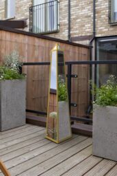 MirrorOutlet Gold Metal Edged Mirrored Garden Ornament (120CM X 25CM X 25CM) - Size: 1 Pack - thumbnail 1