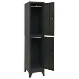 Berkfield Home Locker Cabinet Anthracite 38x45x180 cm Steel in Black - Size: 38 x 45 x 180 cm - thumbnail 3