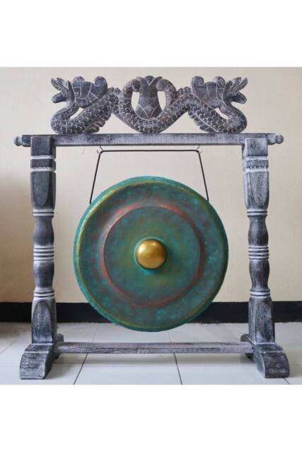 KDMD Medium Greenwash Gong in Stand 35cm for Yoga & Meditation in Teal - image 1