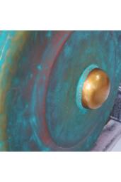 KDMD Medium Greenwash Gong in Stand 35cm for Yoga & Meditation in Teal - thumbnail 2