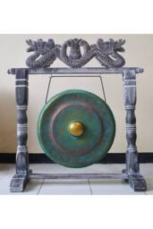 KDMD Medium Greenwash Gong in Stand 35cm for Yoga & Meditation in Teal