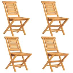 Berkfield Home 5 Piece Garden Dining Set Solid Wood Teak in Brown - thumbnail 3