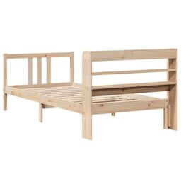 Berkfield Home Bed Frame with Headboard without Mattress 90x190 cm Single in Brown - thumbnail 8