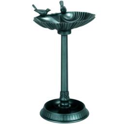 OUTSUNNY 81cm Tall Bird Bath with 2 Decorative Birds for Garden, Green - thumbnail 2