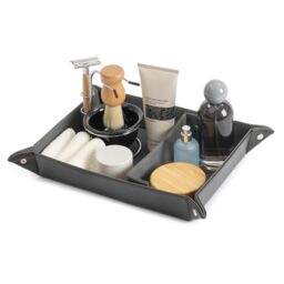 LIVIVO Leather-look Valet Organiser - Black in Grey - thumbnail 2