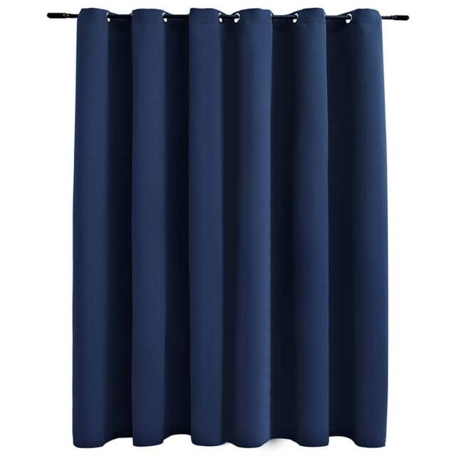 Berkfield Home Blackout Curtain with Metal Rings Blue 290x245 cm - image 1