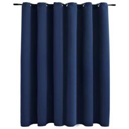 Berkfield Home Blackout Curtain with Metal Rings Blue 290x245 cm - thumbnail 1
