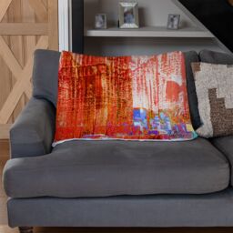Benjamin Tate Design Crazy Red Ben Blanket in Natural - Size: 120 cm x 150 cm - thumbnail 2