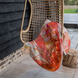 Benjamin Tate Design Crazy Red Ben Blanket in Natural - Size: 120 cm x 150 cm - thumbnail 4