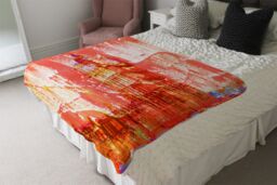 Benjamin Tate Design Crazy Red Ben Blanket in Natural - Size: 120 cm x 150 cm - thumbnail 3