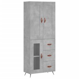 Berkfield Home Highboard Concrete Grey 69.5x34x180 cm Engineered Wood - thumbnail 2