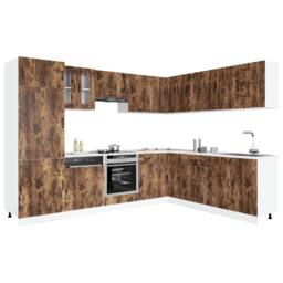 Berkfield Home Elegant 14 Piece Kitchen Cabinet Set Kalmar Smoked Oak Engineered Wood in Brown - thumbnail 2