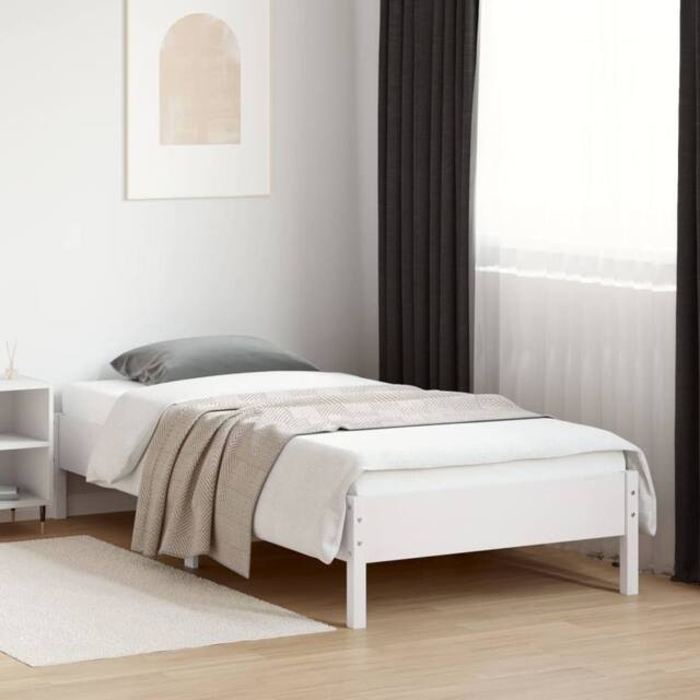 Berkfield Home Beautiful Bed Frame without Mattress White 100x200 cm Solid Wood Pine - image 1