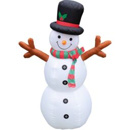 Pegdev Festive Inflatable Snowman 180cm with LED Lights Indoor Outdoor Christmas Decoration in White - thumbnail 1