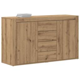 Berkfield Home Sideboard Artisan oak Engineered wood 120 x 36 x 69 cm in Brown - thumbnail 3