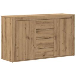 Berkfield Home Sideboard Artisan oak Engineered wood 120 x 36 x 69 cm in Brown - thumbnail 2