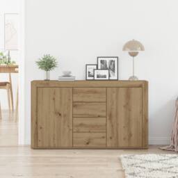 Berkfield Home Sideboard Artisan oak Engineered wood 120 x 36 x 69 cm in Brown - thumbnail 4