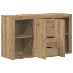 Berkfield Home Sideboard Artisan oak Engineered wood 120 x 36 x 69 cm in Brown - thumbnail 5