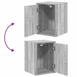 Berkfield Home Garage Wall Cabinets 2 pcs Grey Sonoma Engineered Wood - thumbnail 9